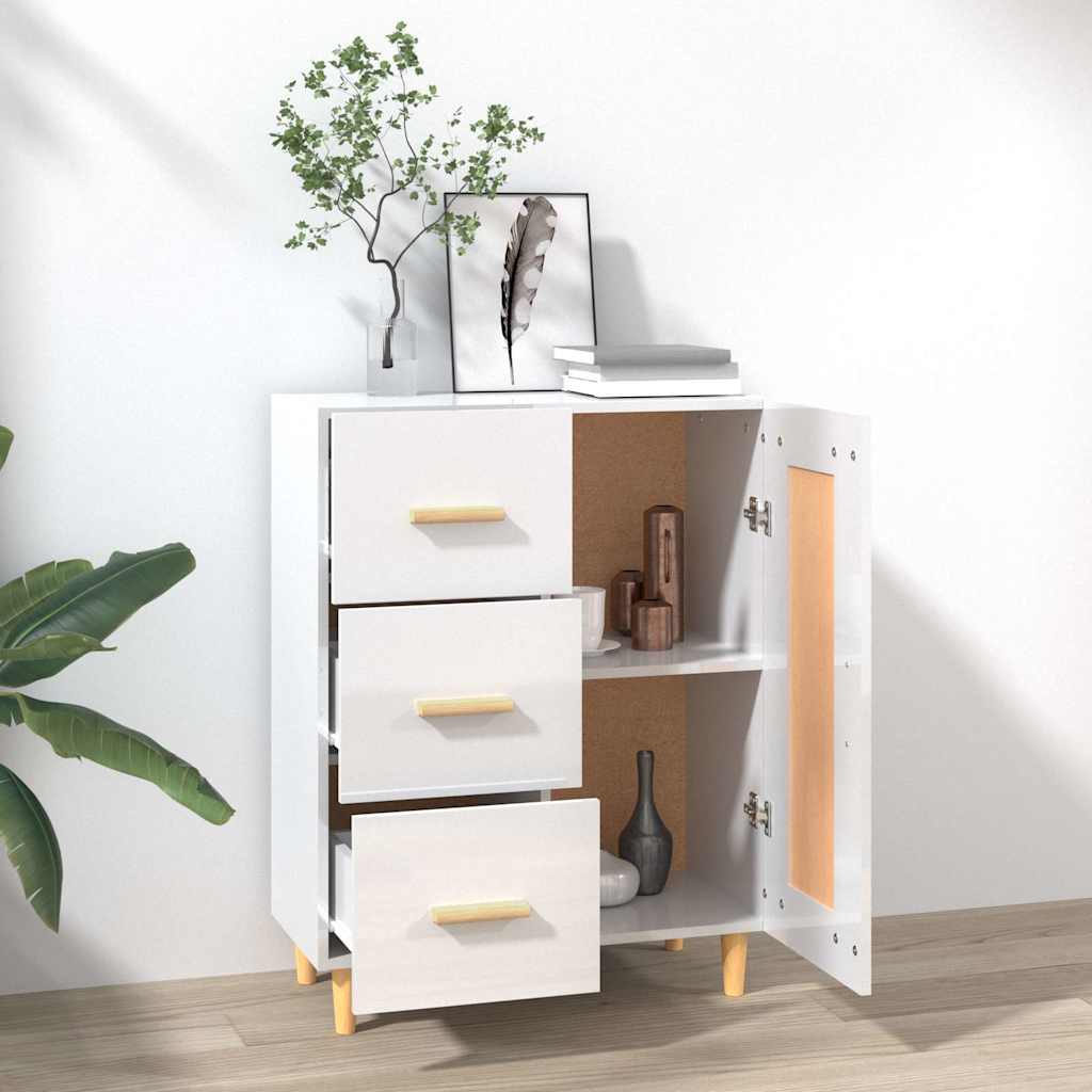 Vidaxl dressoir 69,5x34x90 cm bewerkt hout hoogglans wit
