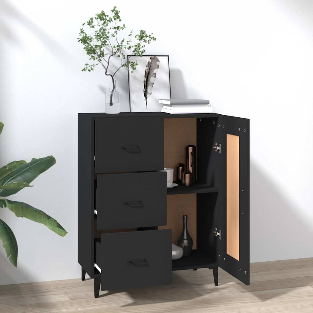 Vidaxl dressoir 69,5x34x90 cm bewerkt hout zwart