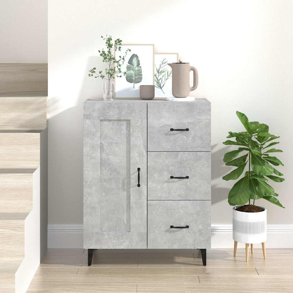 Vidaxl dressoir 69,5x34x90 cm bewerkt hout betongrijs