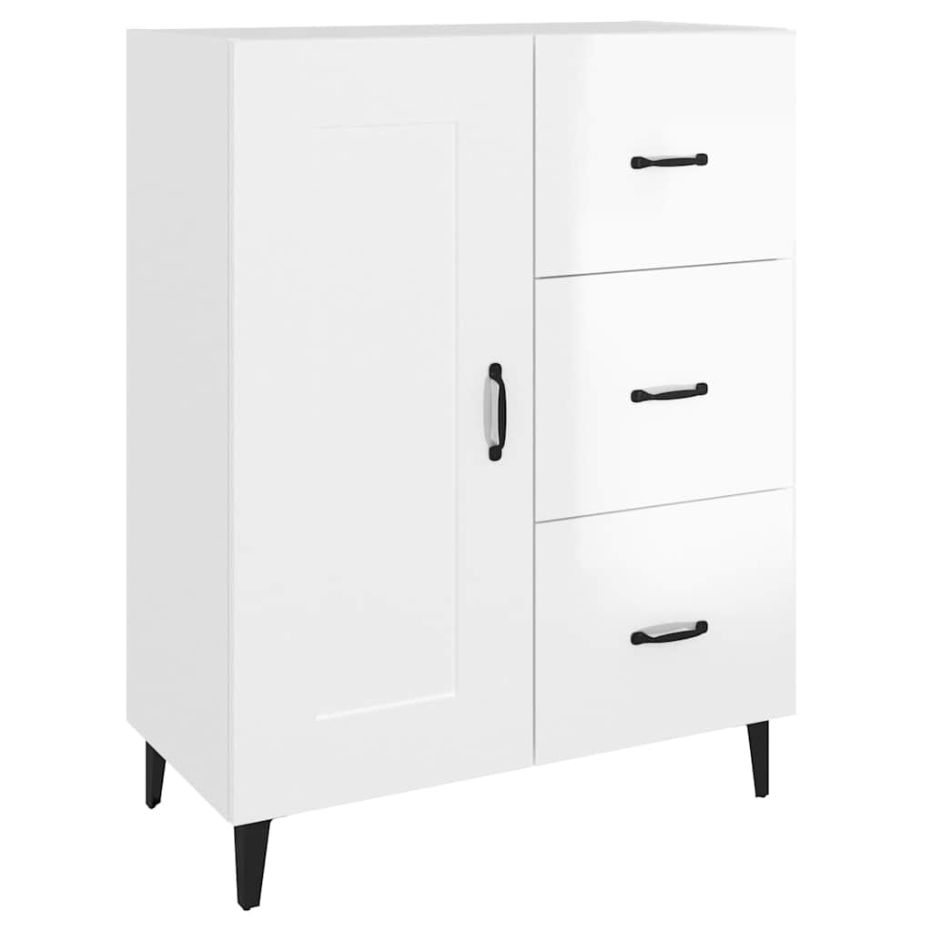 Vidaxl dressoir 69,5x34x90 cm bewerkt hout hoogglans wit