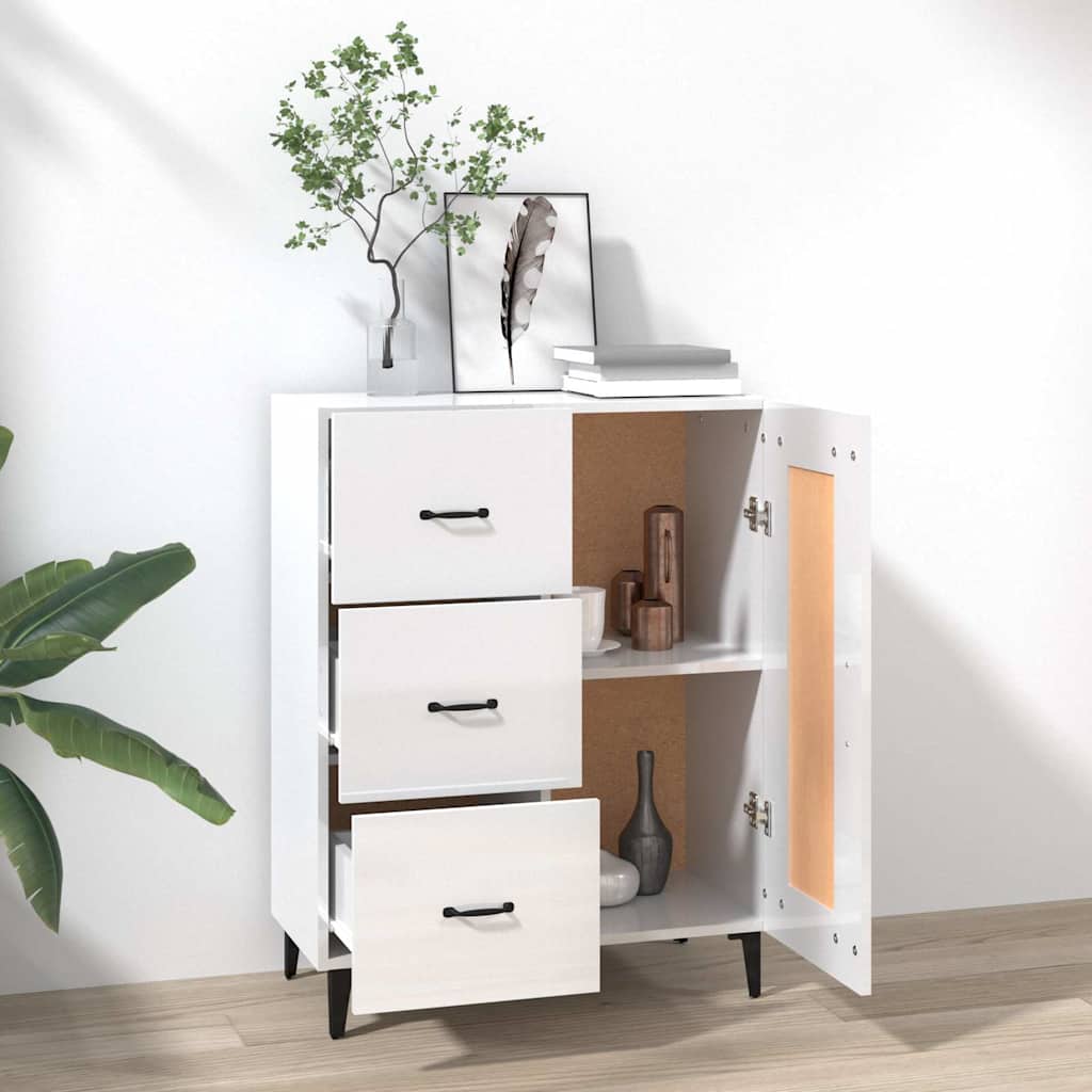 Vidaxl dressoir 69,5x34x90 cm bewerkt hout hoogglans wit