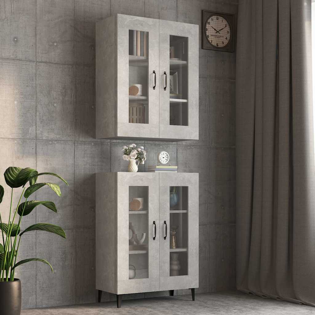 Vidaxl bovenkast 69,5x34x90 cm betongrijs