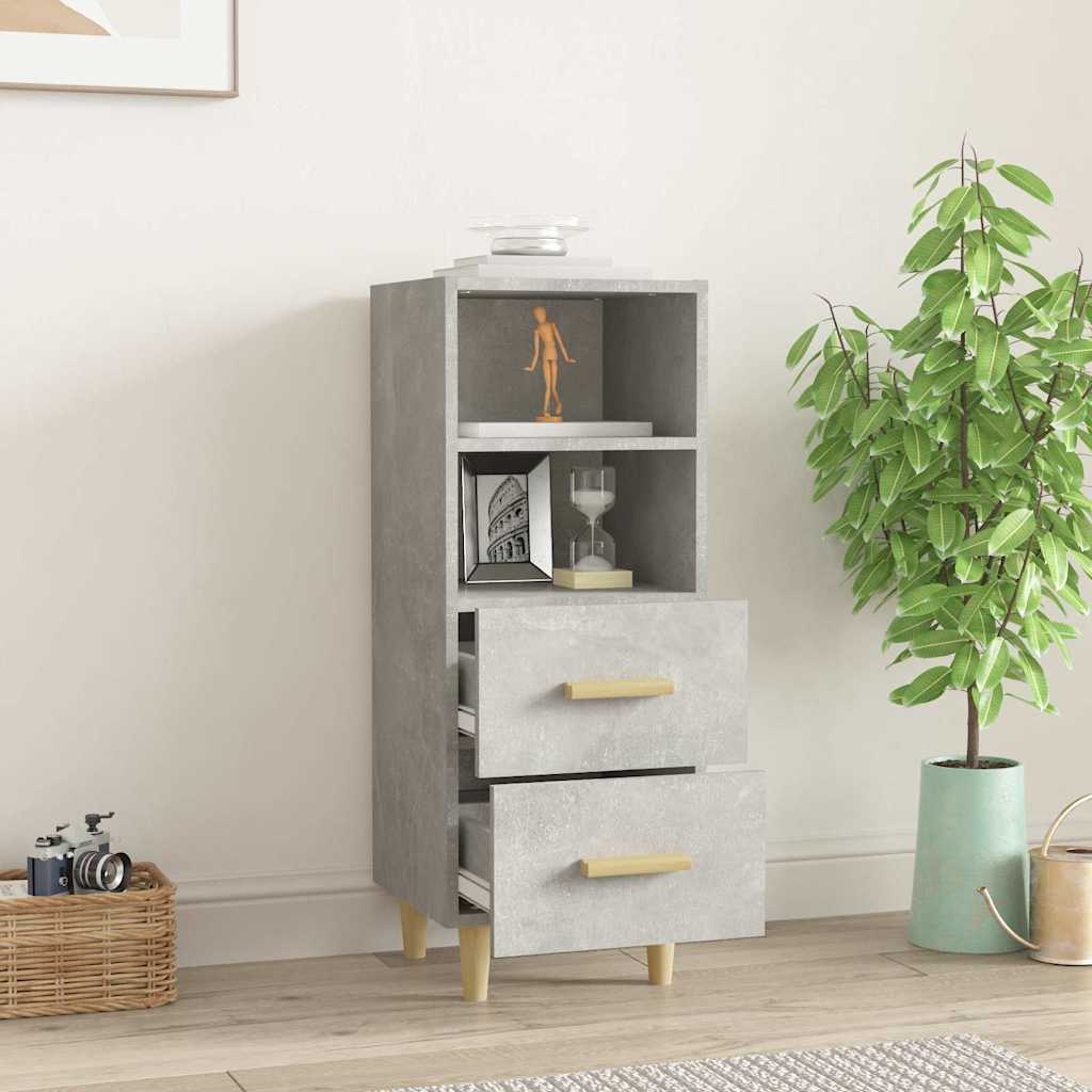 Vidaxl dressoir 34,5x34x90 cm bewerkt hout betongrijs