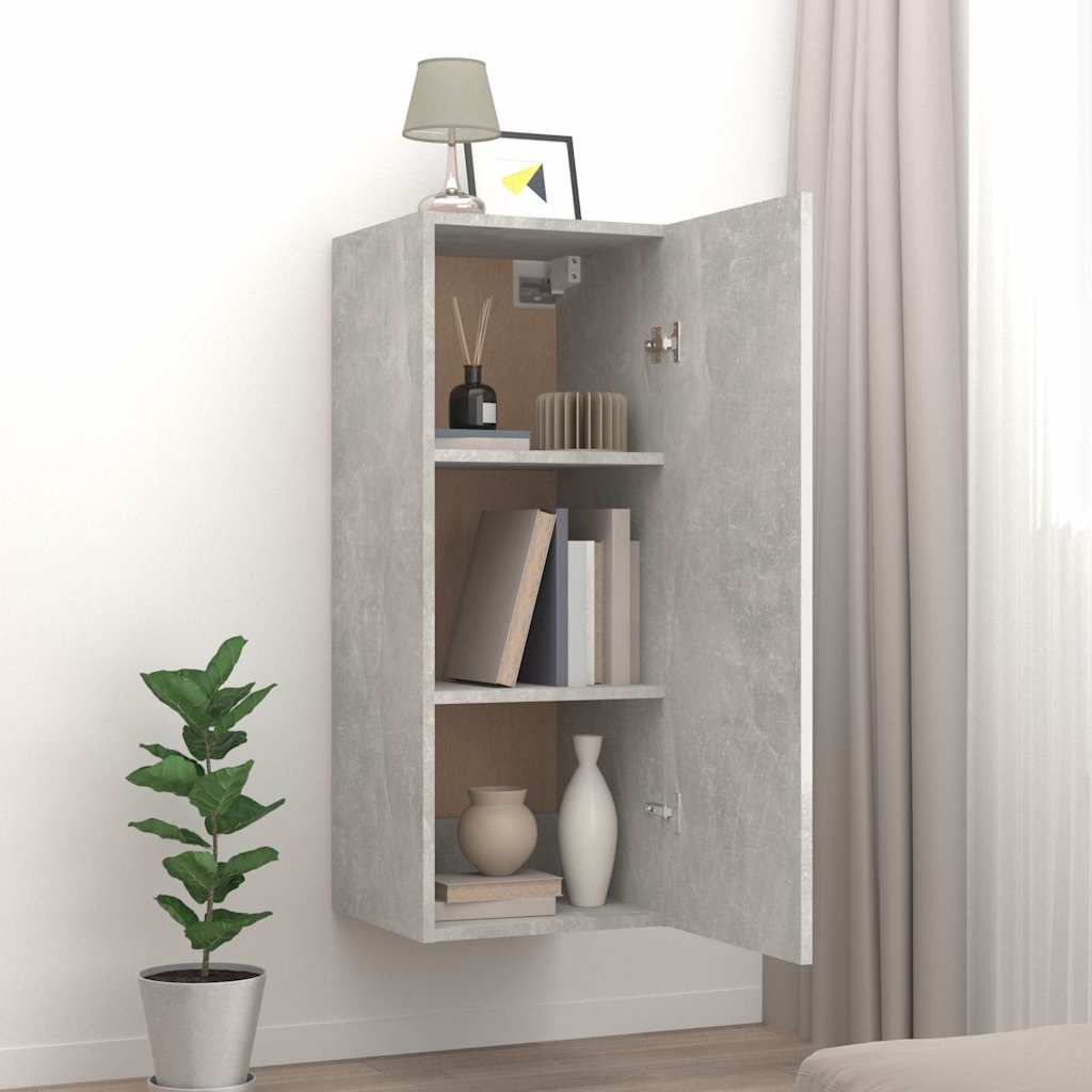 Vidaxl wandkast 34,5x34x90 cm bewerkt hout betongrijs