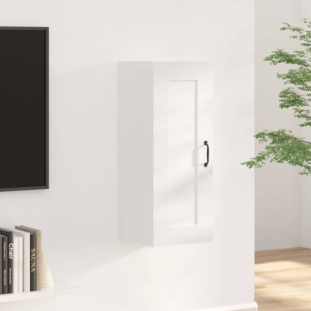 Vidaxl hangkast 35x34x90 cm bewerkt hout hoogglans wit
