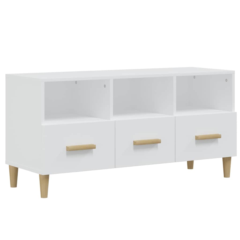Vidaxl tv-meubel 102x36x50 cm bewerkt hout hoogglans wit