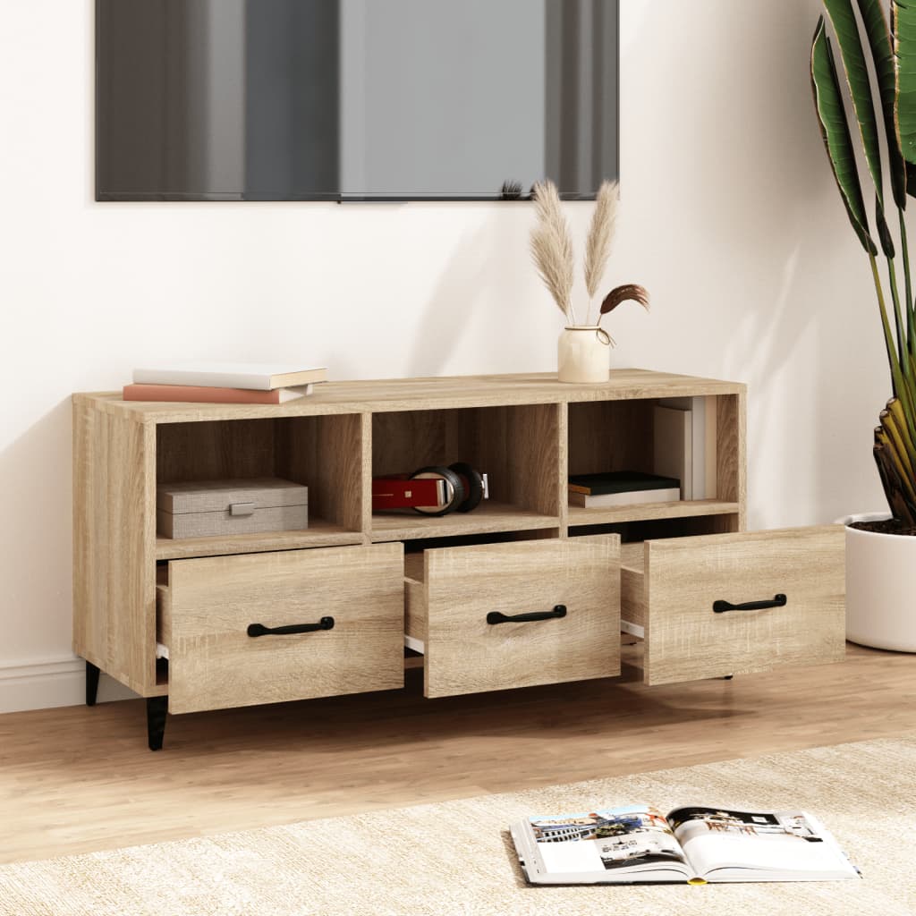 Vidaxl tv-meubel 102x35x50 cm bewerkt hout sonoma eikenkleurig