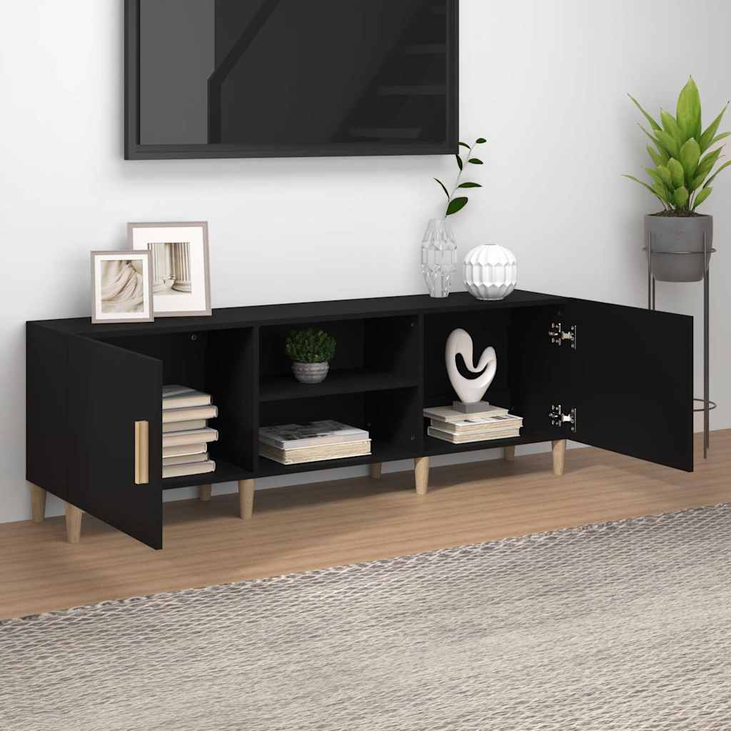 Vidaxl tv-meubel 150x30x50 cm bewerkt hout zwart