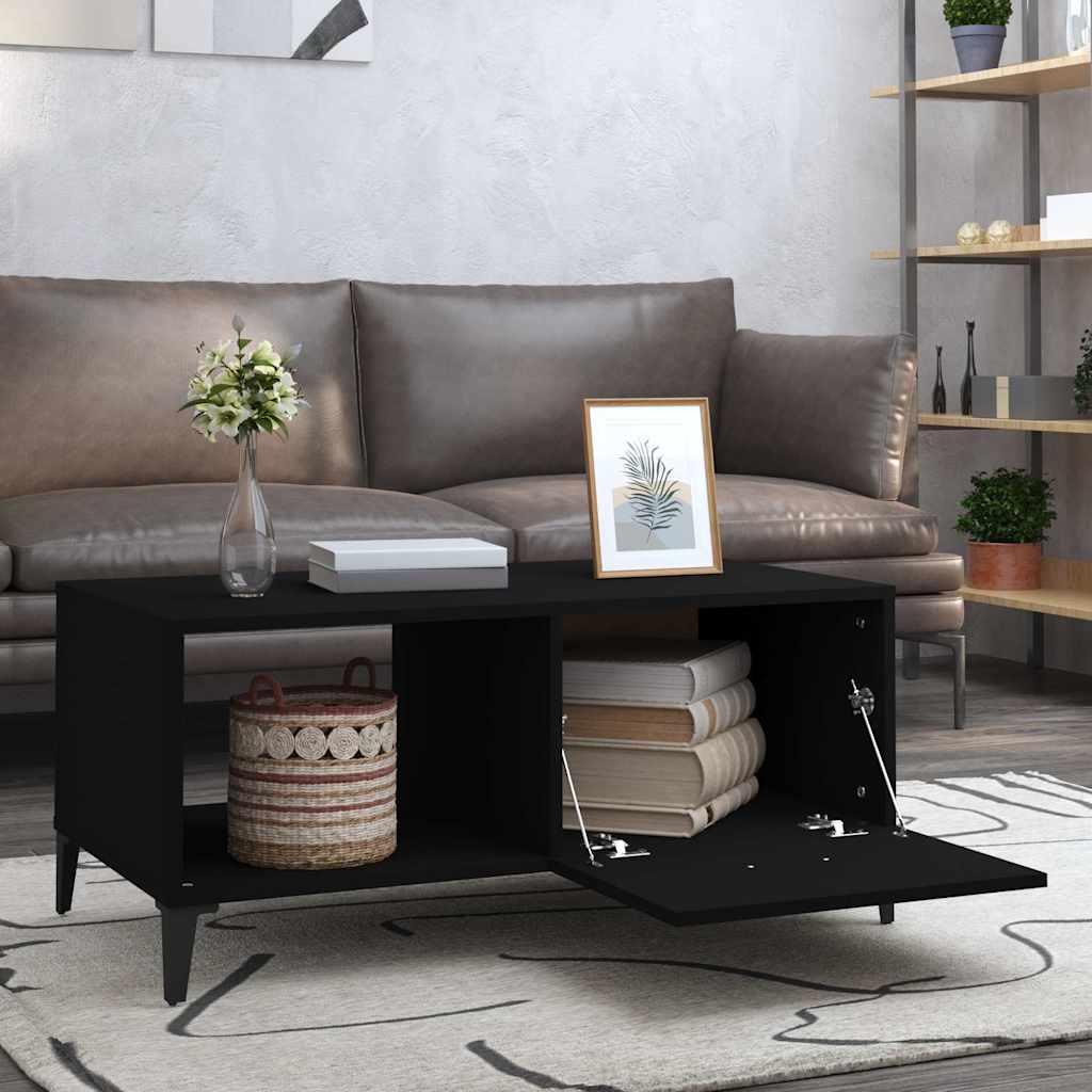 Vidaxl salontafel 90x50x40 cm bewerkt hout zwart