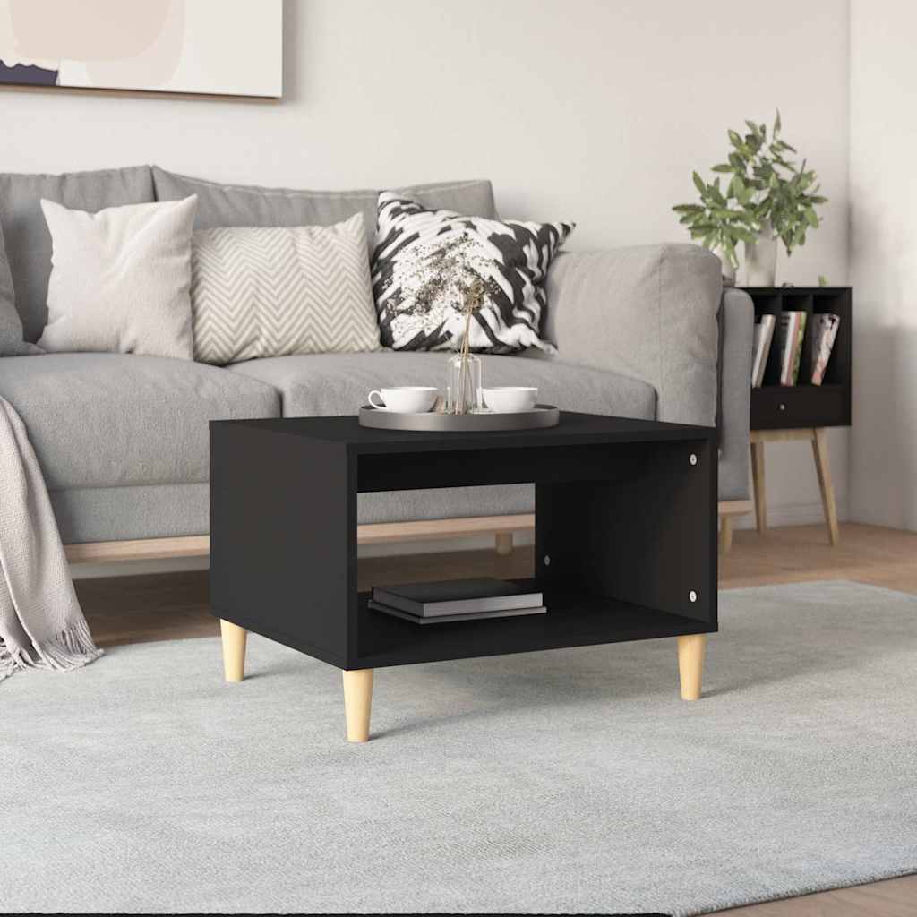 Vidaxl salontafel 60x50x40 cm bewerkt hout zwart