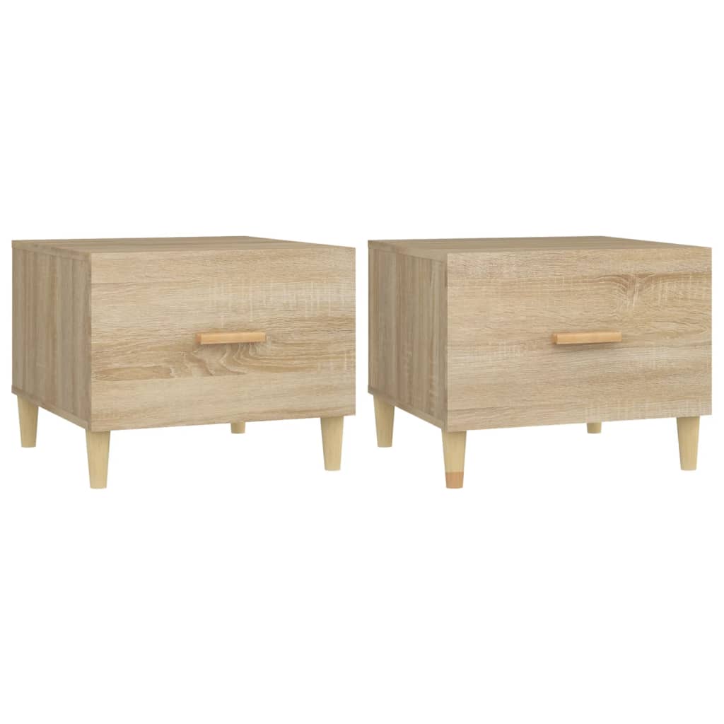 Vidaxl salontafels 2 st 50x50x40 cm bewerkt hout sonoma eikenkleurig