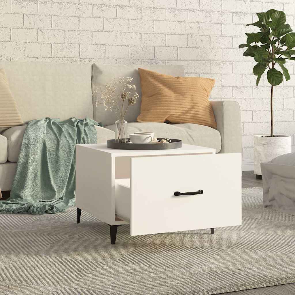 Vidaxl salontafel met metalen poten 50x50x40 cm wit