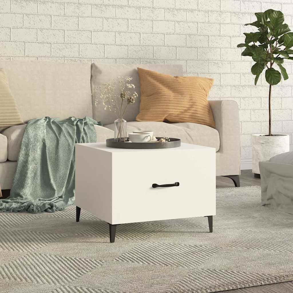 Vidaxl salontafel met metalen poten 50x50x40 cm wit