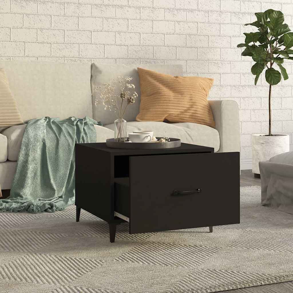 Vidaxl salontafel 2 st met metalen poten 50x50x40 cm zwart
