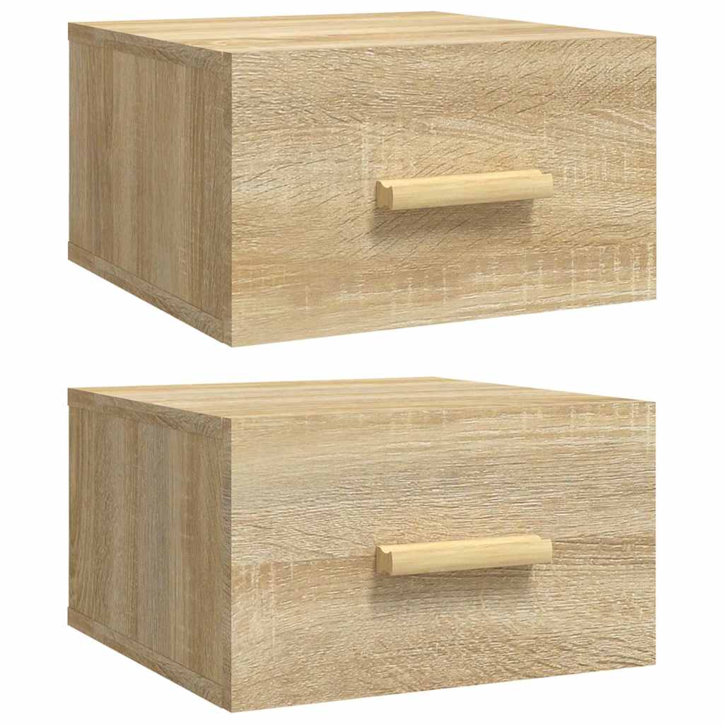 Vidaxl nachtkastjes 2 st wandgemonteerd 35x35x20 cm sonoma eikenkleur