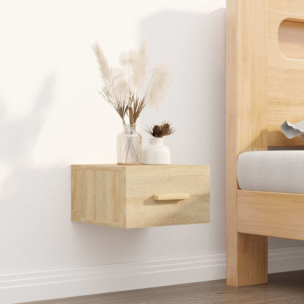 Vidaxl nachtkastjes 2 st wandgemonteerd 35x35x20 cm sonoma eikenkleur