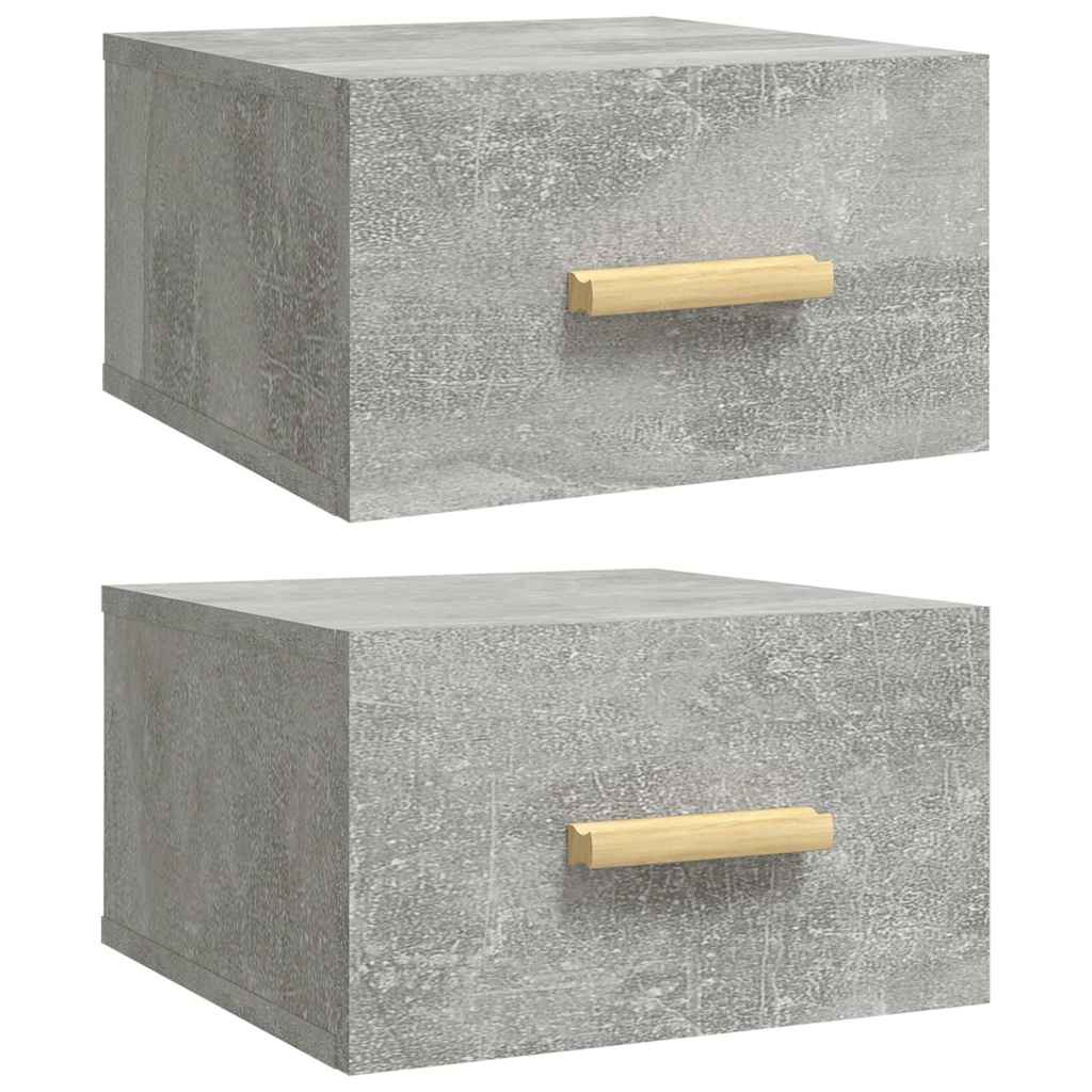 Vidaxl nachtkastjes 2 st wandgemonteerd 35x35x20 cm betongrijs