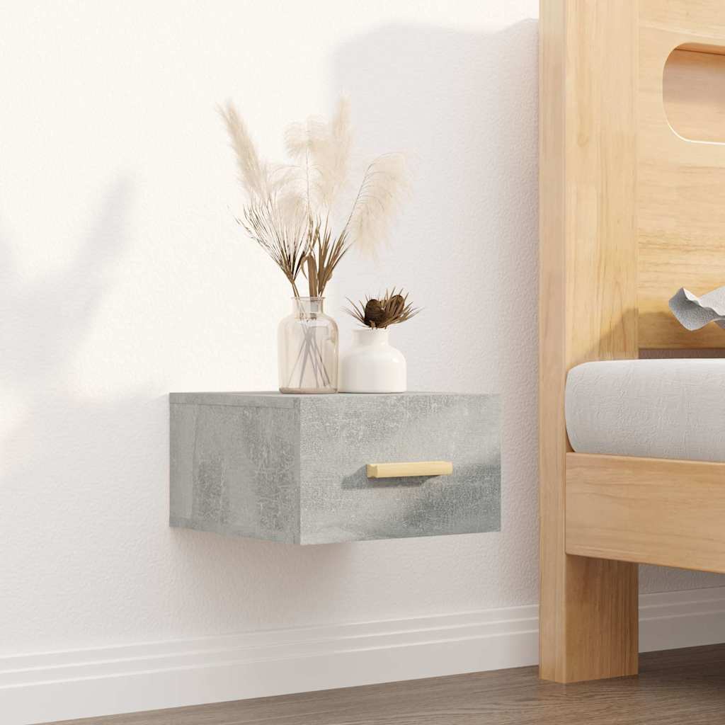 Vidaxl nachtkastjes 2 st wandgemonteerd 35x35x20 cm betongrijs