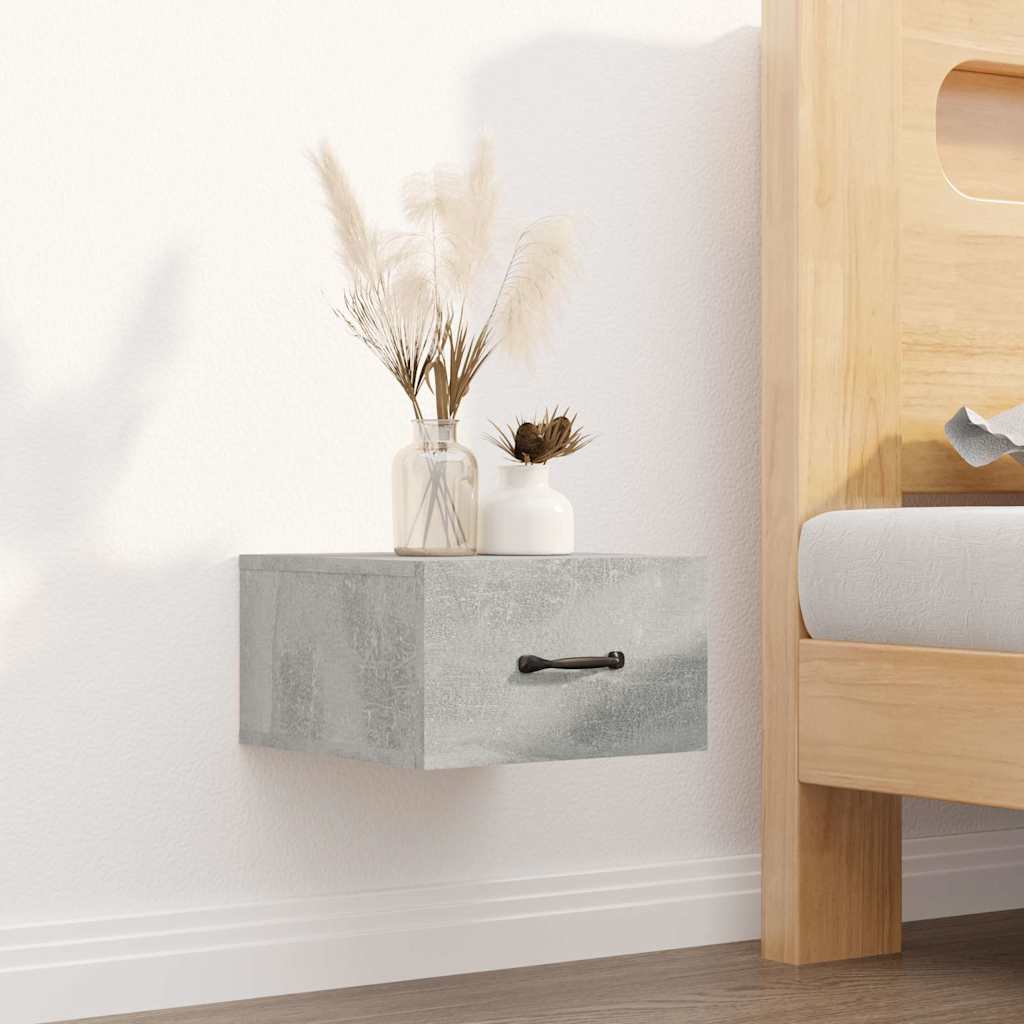 Vidaxl nachtkastje wandgemonteerd 35x35x20 cm betongrijs