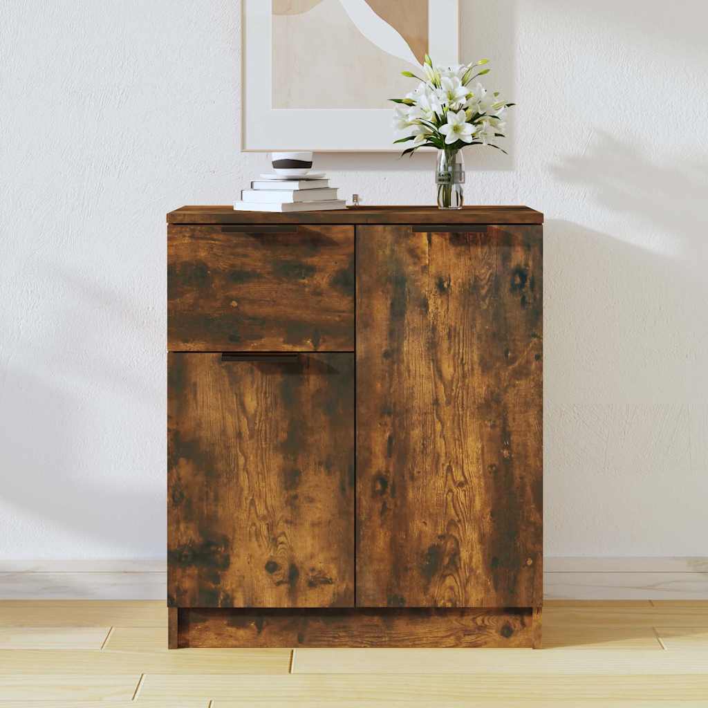 Vidaxl dressoir 60x30x70 cm bewerkt hout gerookt eikenkleurig