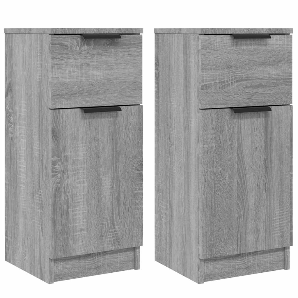 Vidaxl dressoirs 2 st 30x30x70 cm bewerkt hout grijs sonoma eikenkleur