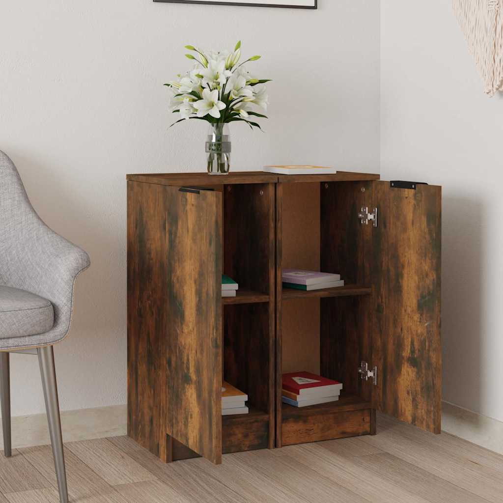 Vidaxl dressoirs 2 st 30x30x70 cm bewerkt hout gerookt eikenkleurig