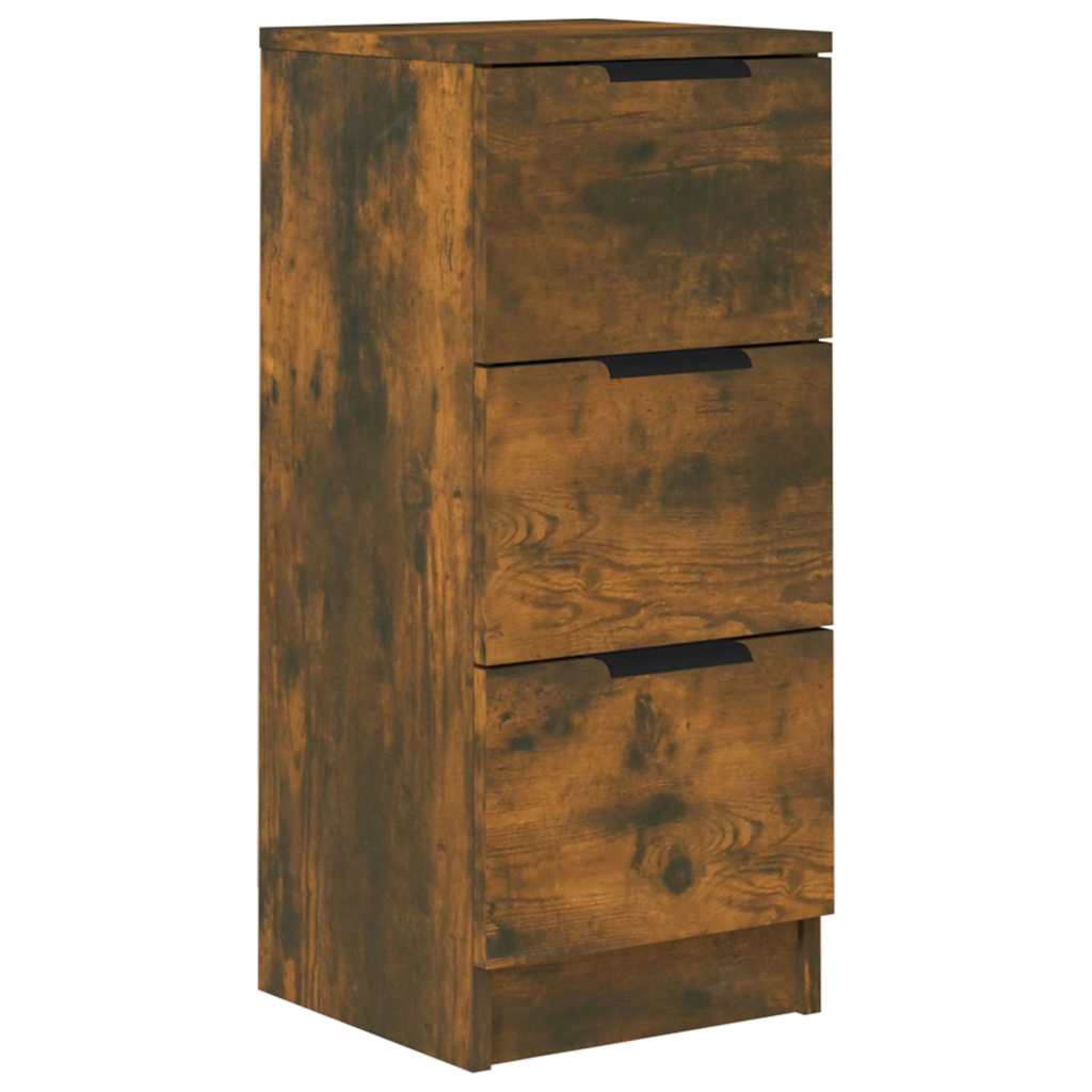 Vidaxl dressoir 30x30x70 cm bewerkt hout gerookt eikenkleurig