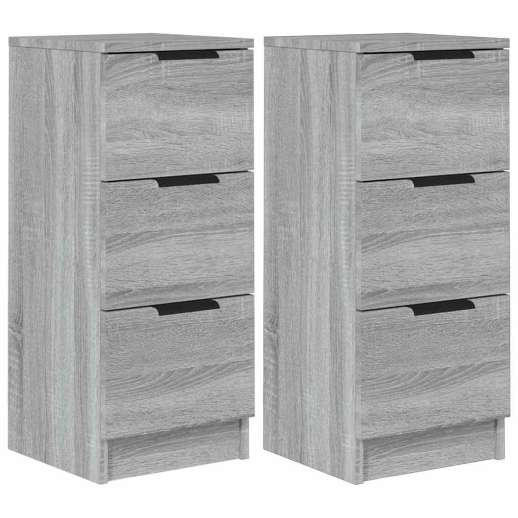 Vidaxl dressoirs 2 st 30x30x70 cm bewerkt hout grijs sonoma eikenkleur
