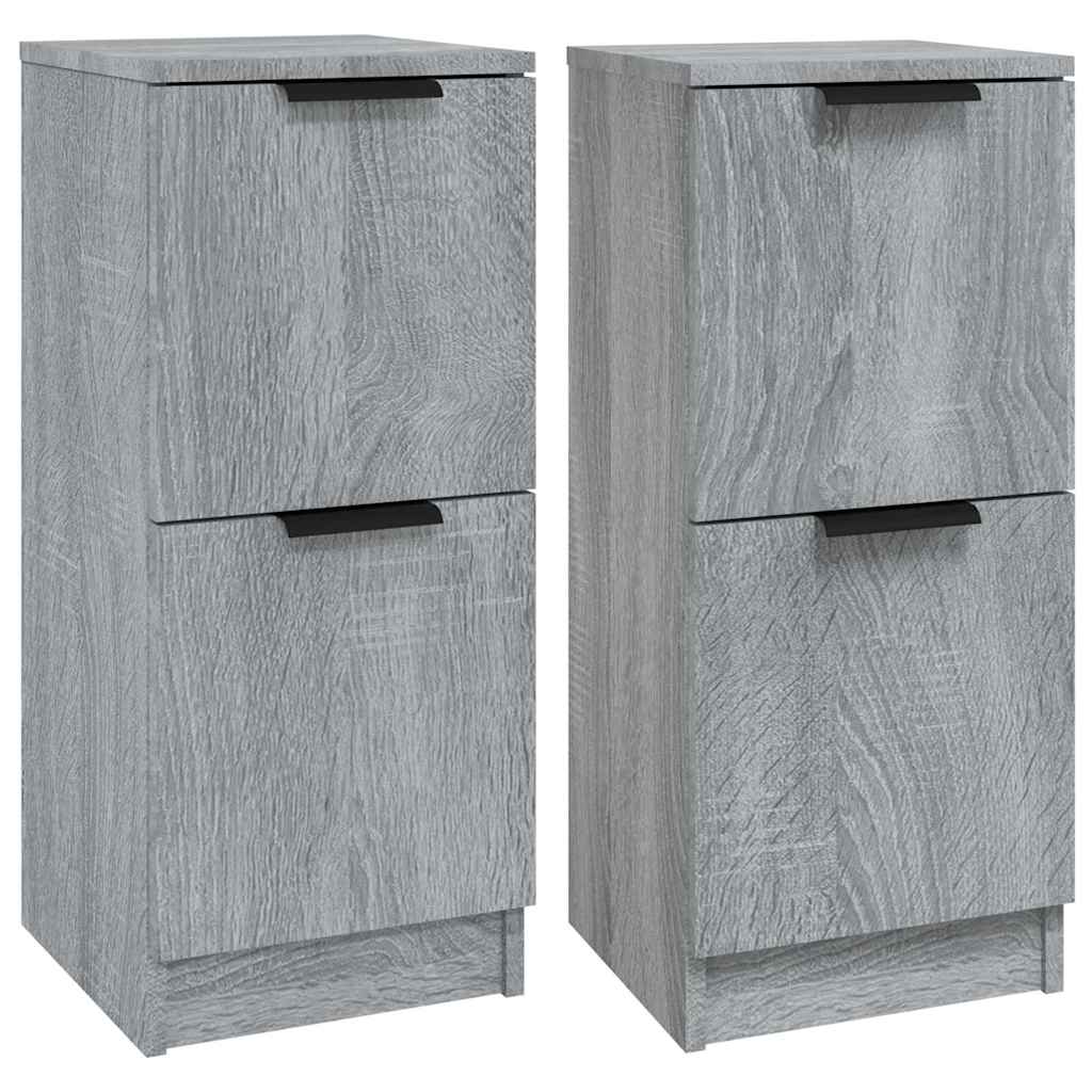 Vidaxl dressoirs 2 st 30x30x70 cm bewerkt hout grijs sonoma eikenkleur