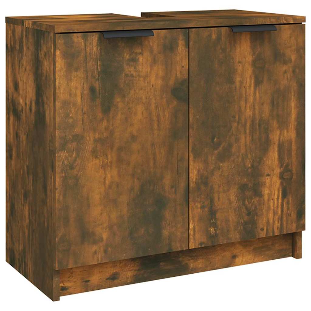 Vidaxl badkamerkast 64,5x33,5x59 cm bewerkt hout gerookt eikenkleurig