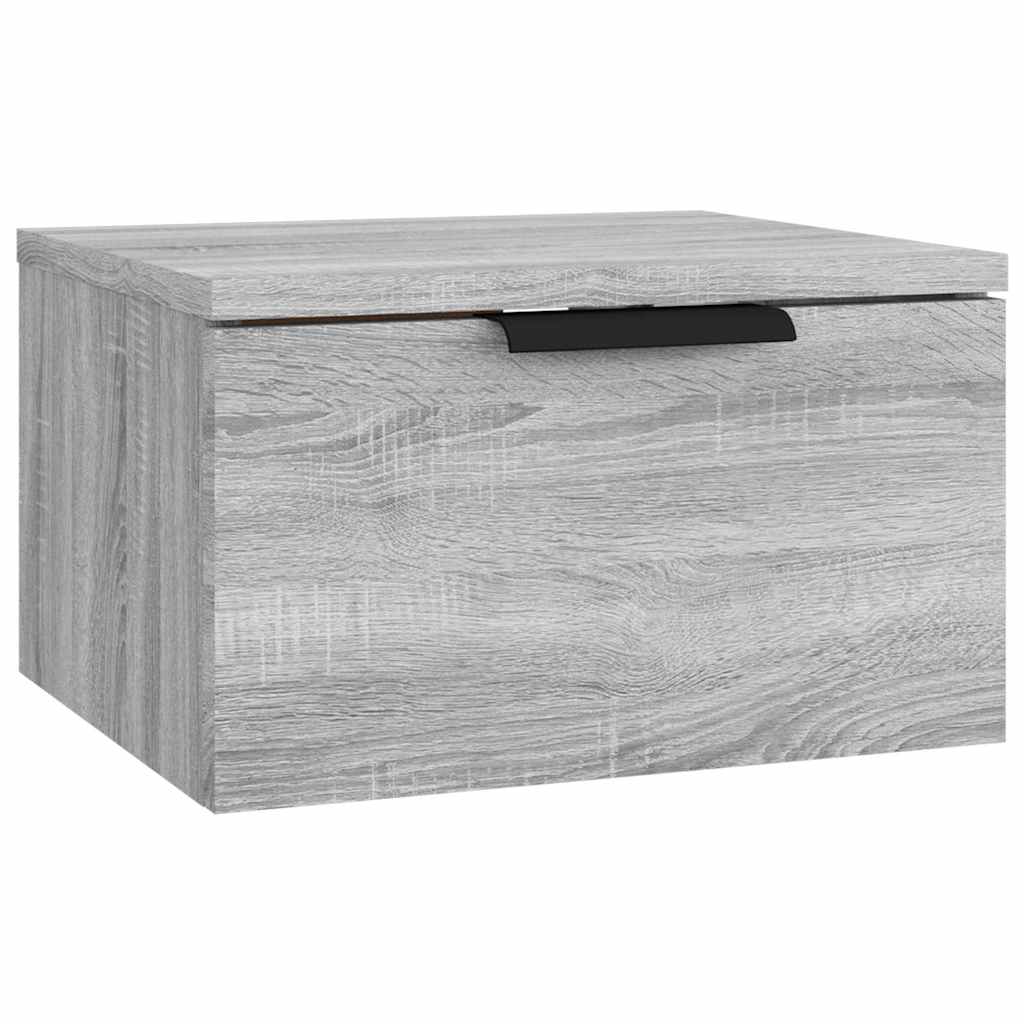 Vidaxl nachtkastjes 2 st wandgemonteerd 34x30x20 cm grijs sonoma eiken