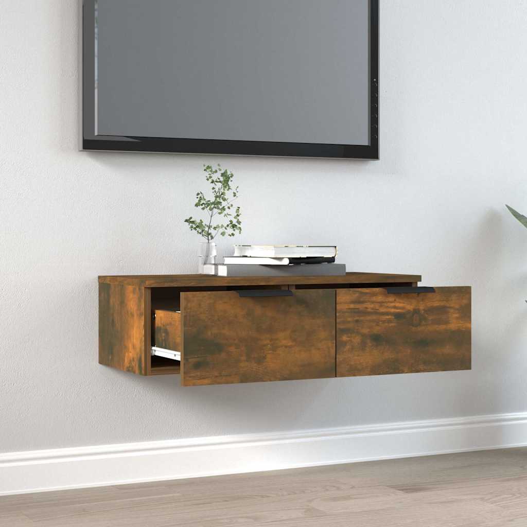 Vidaxl wandkast 68x30x20 cm bewerkt hout gerookt eikenkleurig