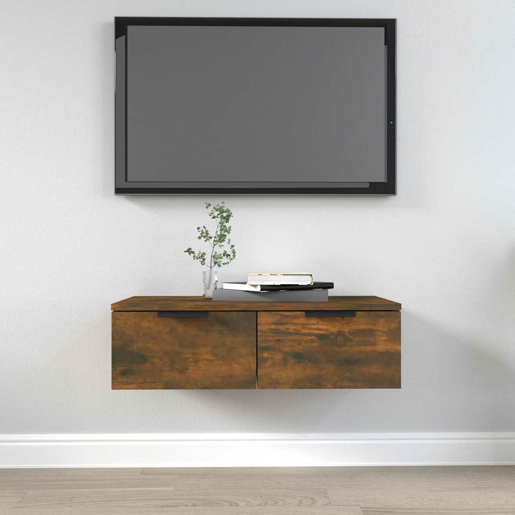Vidaxl wandkast 68x30x20 cm bewerkt hout gerookt eikenkleurig