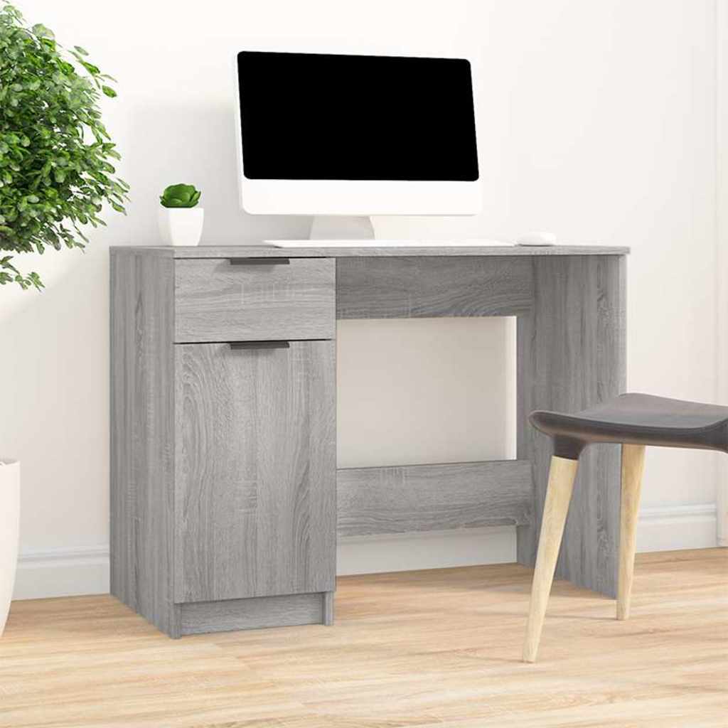 Vidaxl bureau 100x50x75 cm bewerkt hout grijs sonoma eikenkleurig