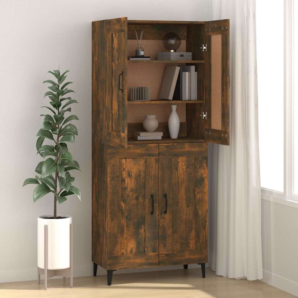Vidaxl dressoir 69,5x34x90 cm bewerkt hout gerookt eikenkleurig