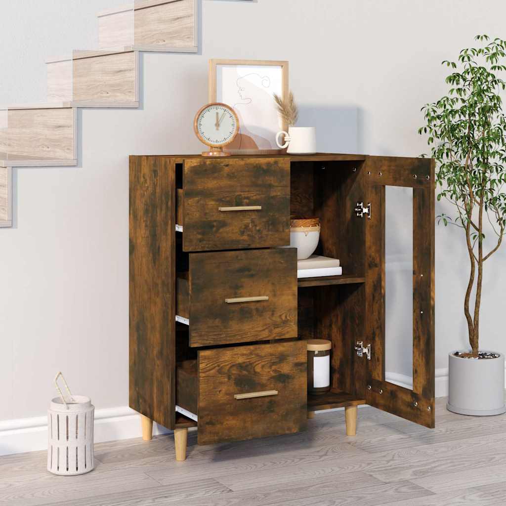 Vidaxl dressoir 69,5x34x90 cm bewerkt hout gerookt eikenkleurig