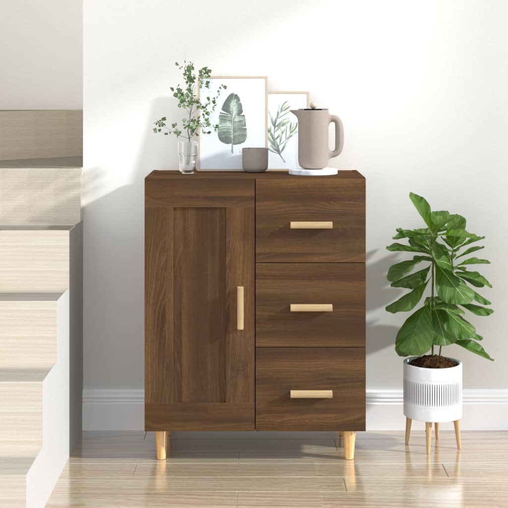 Vidaxl dressoir 69,5x34x90 cm bewerkt hout bruin eikenkleur