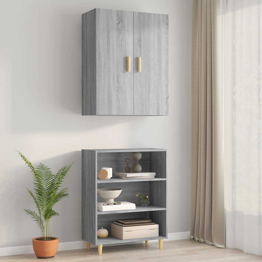 Vidaxl bovenkast 69,5x34x90 cm grijs sonoma eikenkleurig