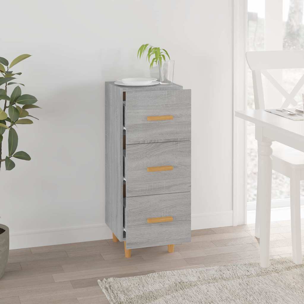 Vidaxl dressoir 34,5x34x90 cm bewerkt hout grijs sonoma eikenkleurig