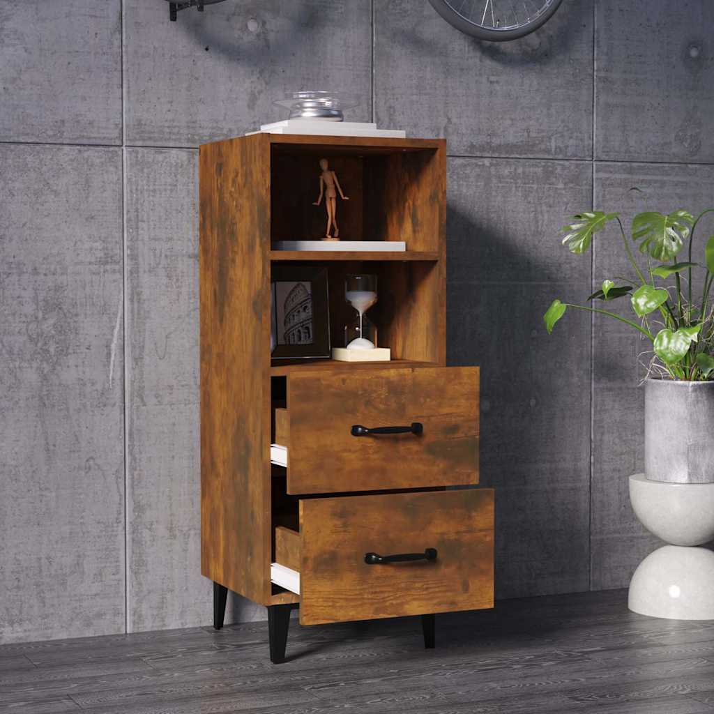 Vidaxl dressoir 34,5x34x90 cm bewerkt hout gerookt eikenkleurig