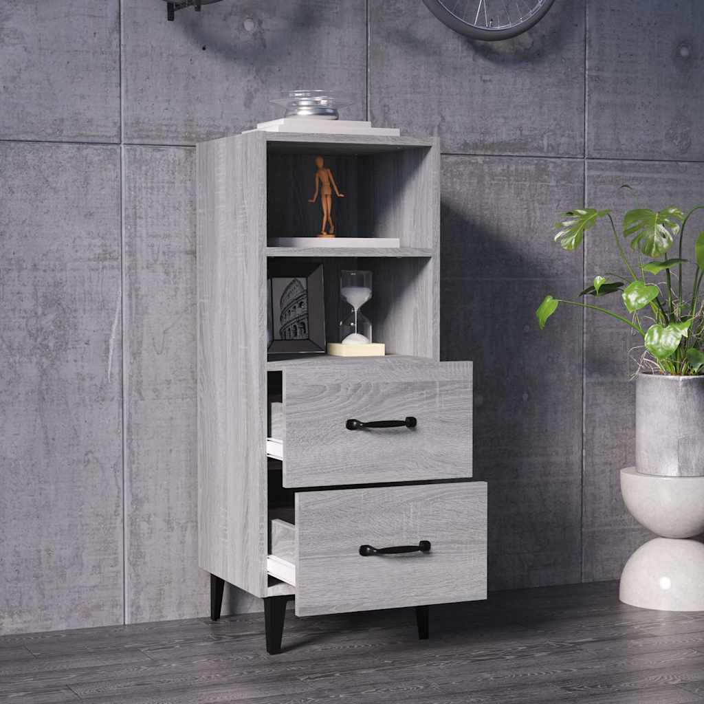Vidaxl dressoir 34,5x34x90 cm bewerkt hout grijs sonoma eikenkleurig