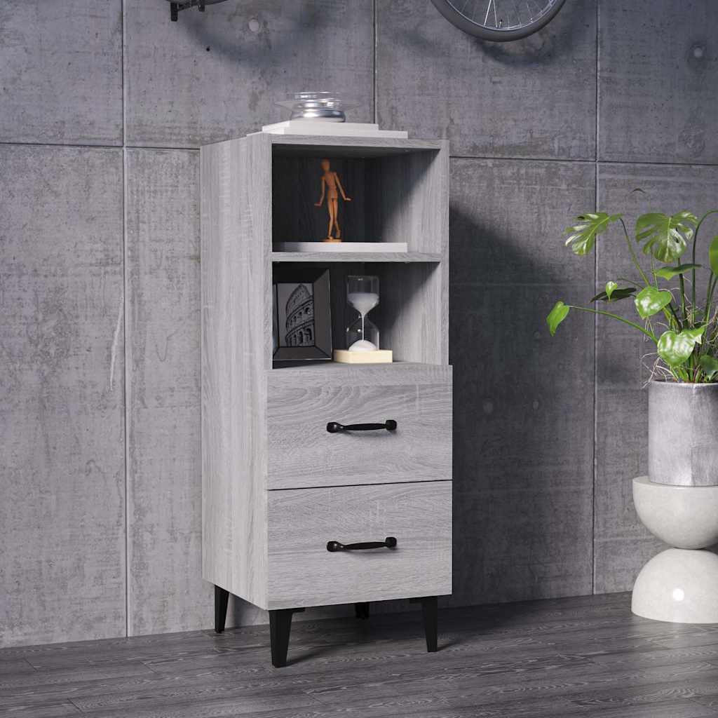 Vidaxl dressoir 34,5x34x90 cm bewerkt hout grijs sonoma eikenkleurig