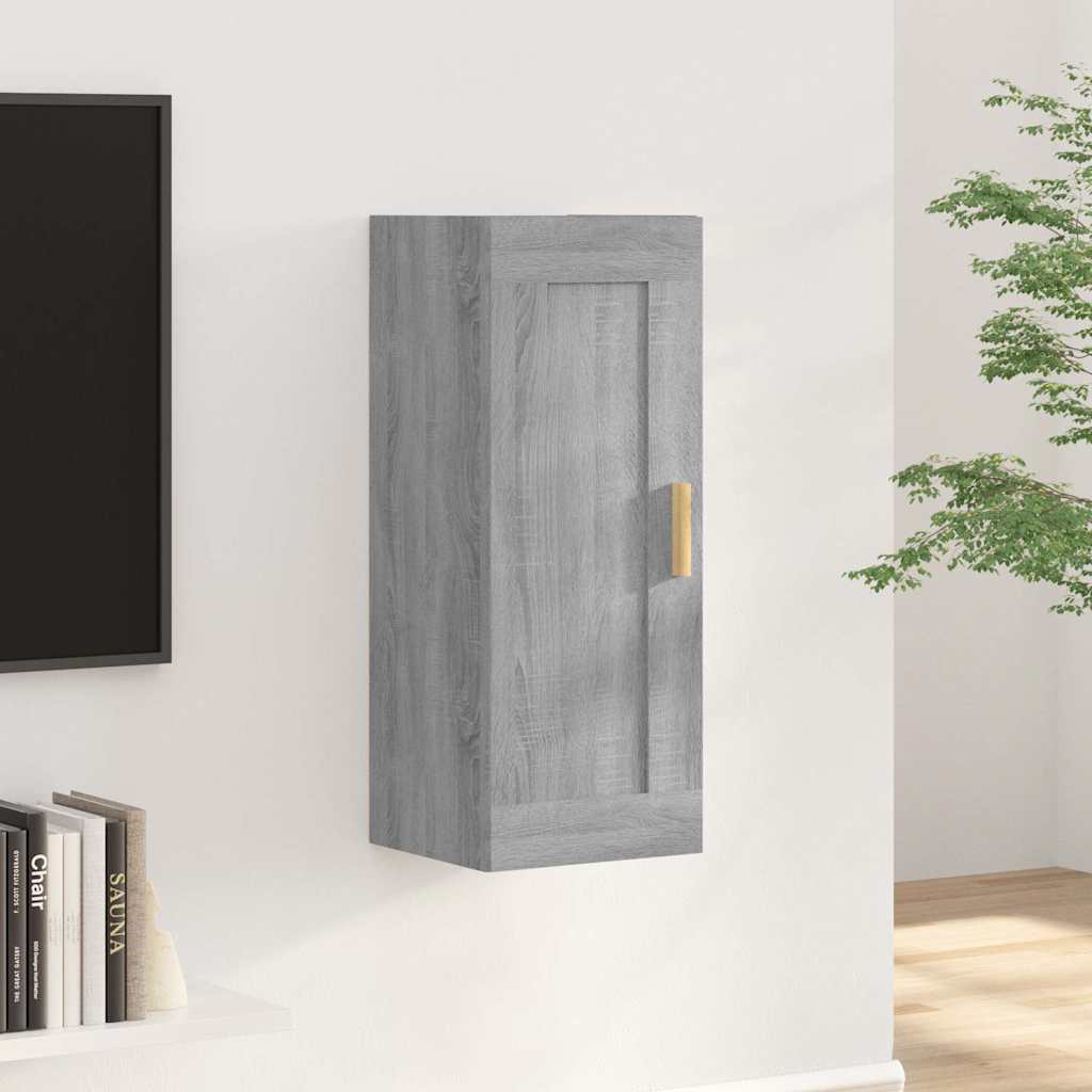 Vidaxl wandkast 35x34x90 cm bewerkt hout grijs sonoma eikenkleurig