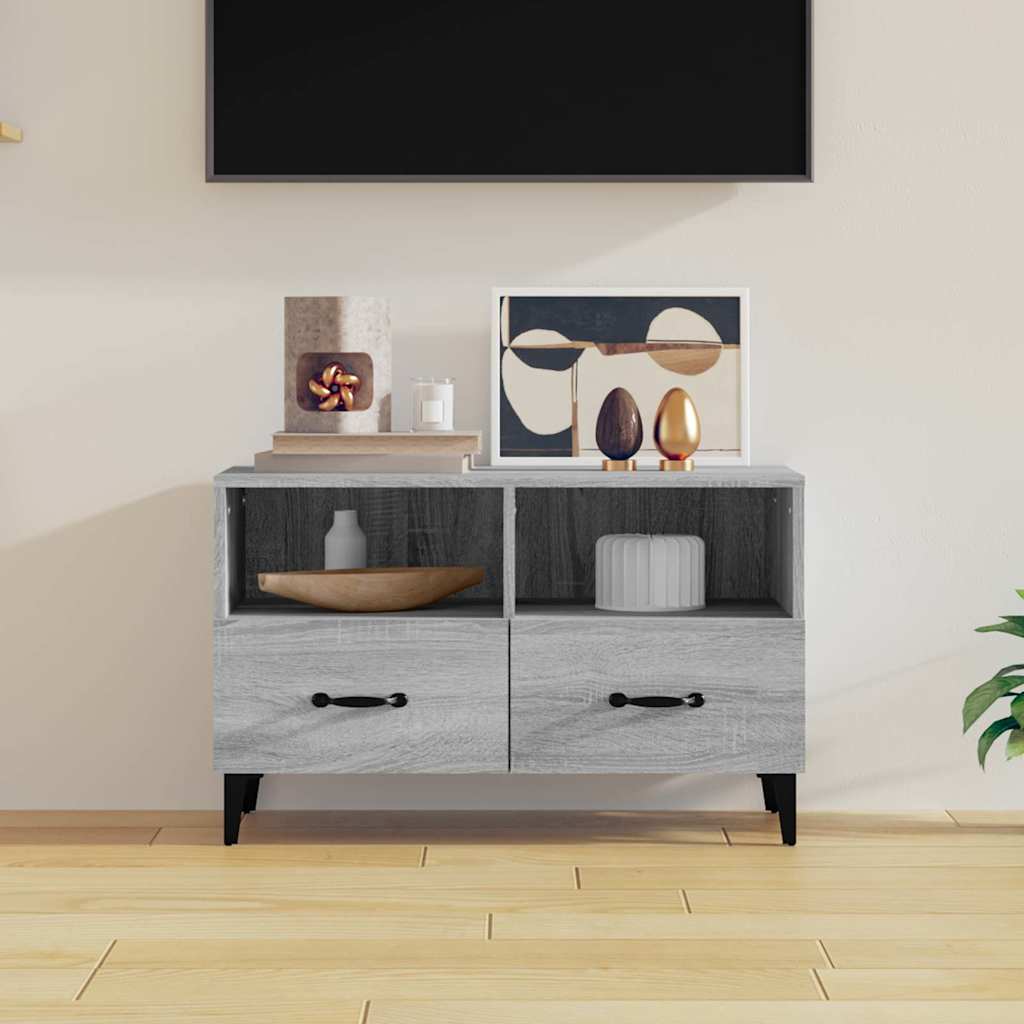 Vidaxl tv-meubel 80x36x50 cm bewerkt hout grijs sonoma eikenkleurig