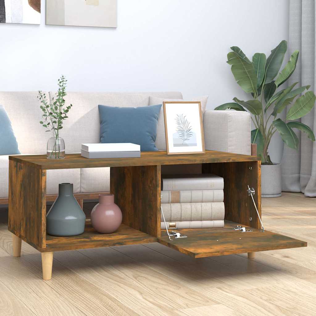 Vidaxl salontafel 89,5x50x40 cm bewerkt hout gerookt eikenkleurig