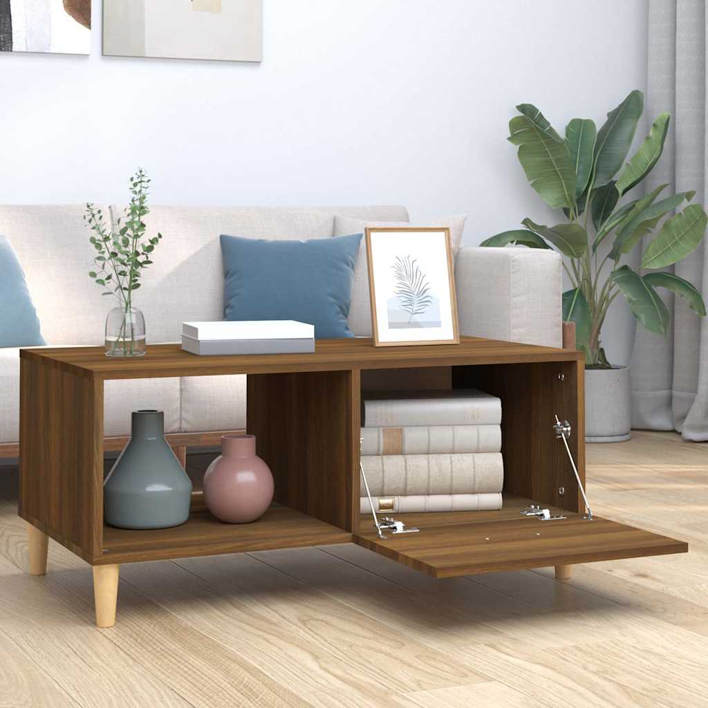 Vidaxl salontafel 89,5x50x40 cm bewerkt hout bruin eikenkleur