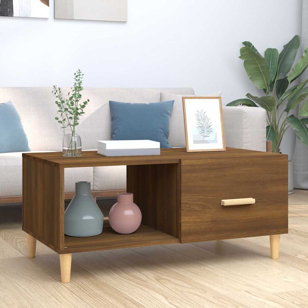 Vidaxl salontafel 89,5x50x40 cm bewerkt hout bruin eikenkleur