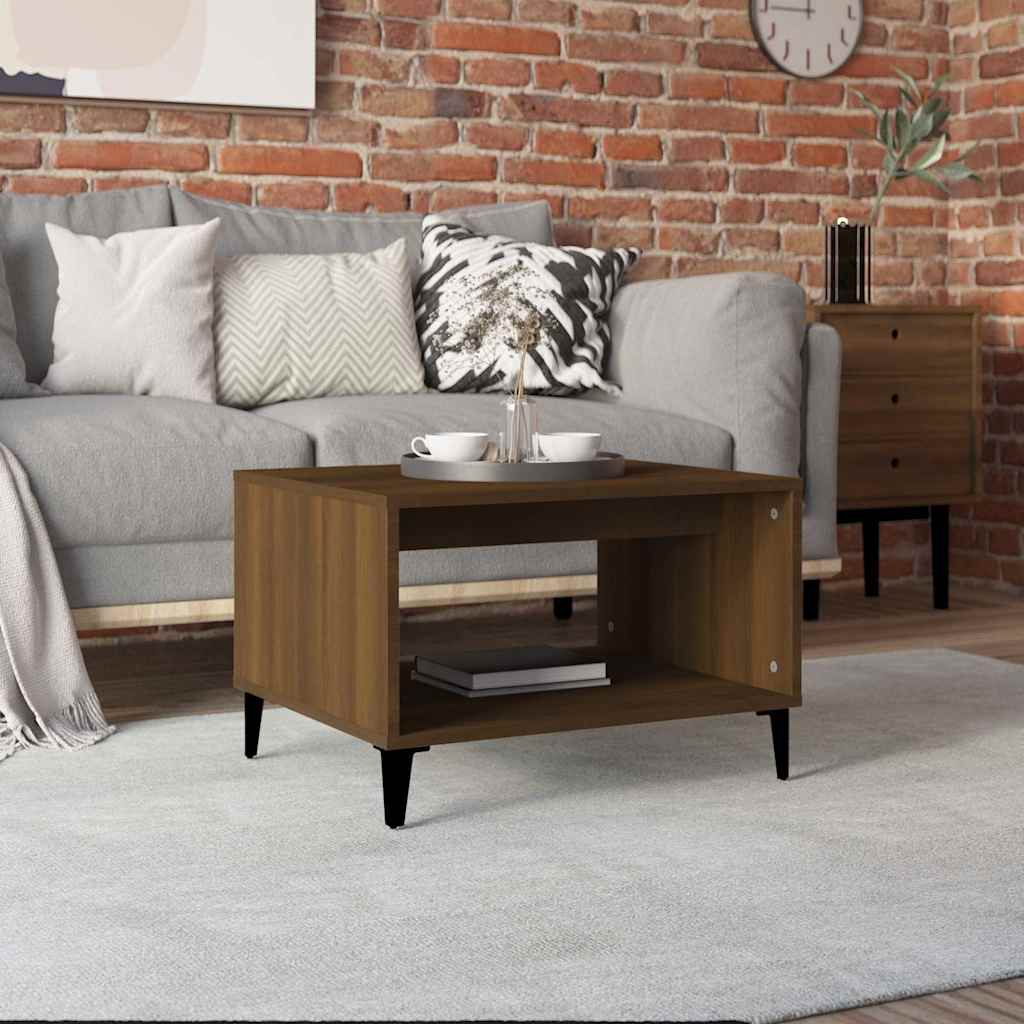 Vidaxl salontafel 60x50x40 cm bewerkt hout bruin eikenkleur