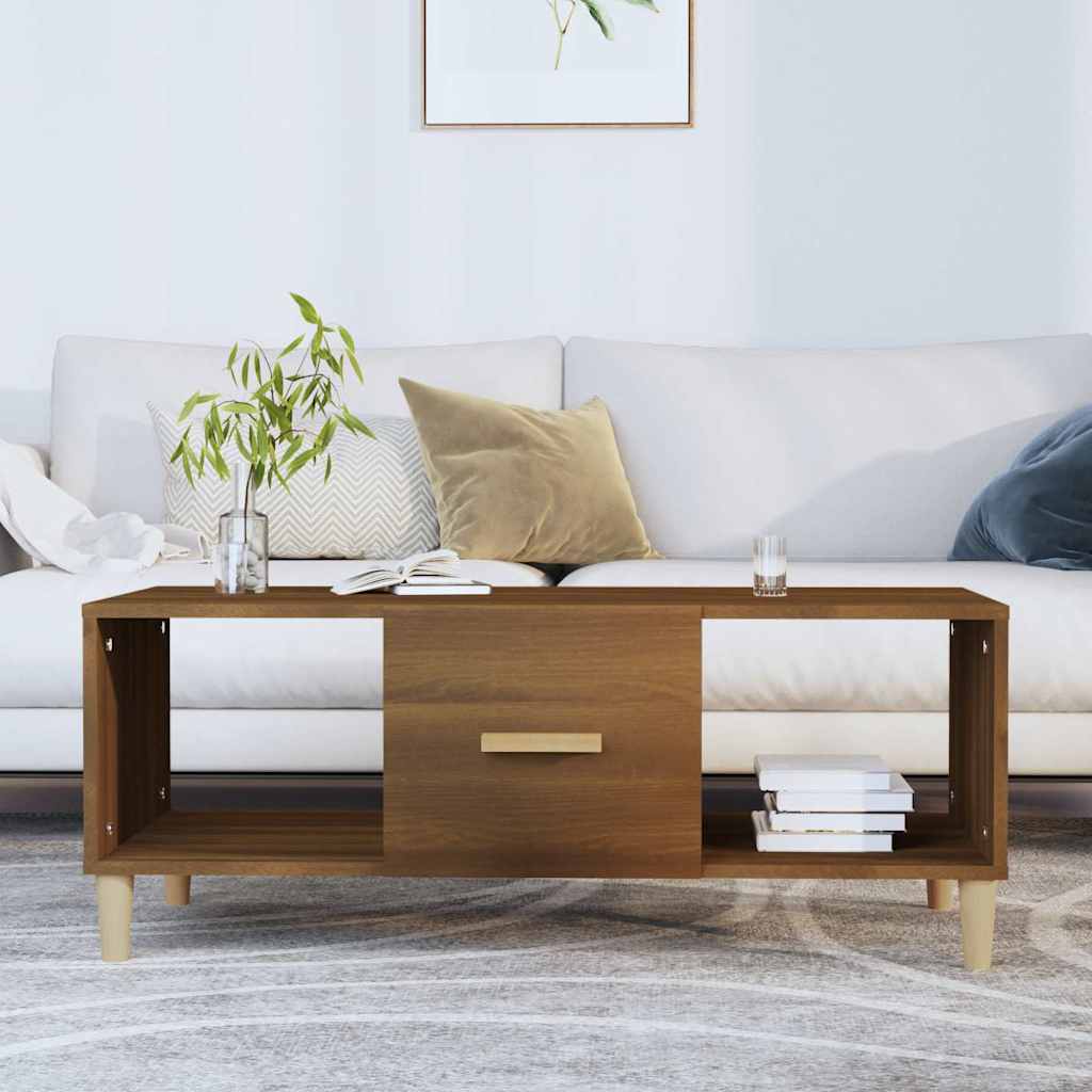 Vidaxl salontafel 102x50x40 cm bewerkt hout bruin eikenkleur