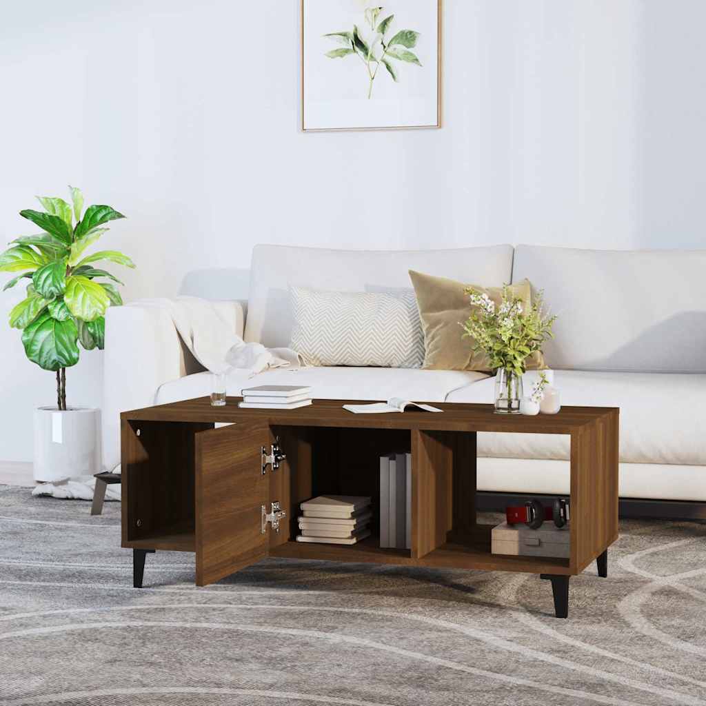Vidaxl salontafel 102x50x40 cm bewerkt hout bruin eikenkleur